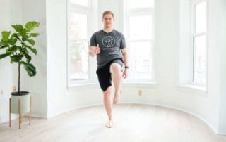 Man doing single leg marching