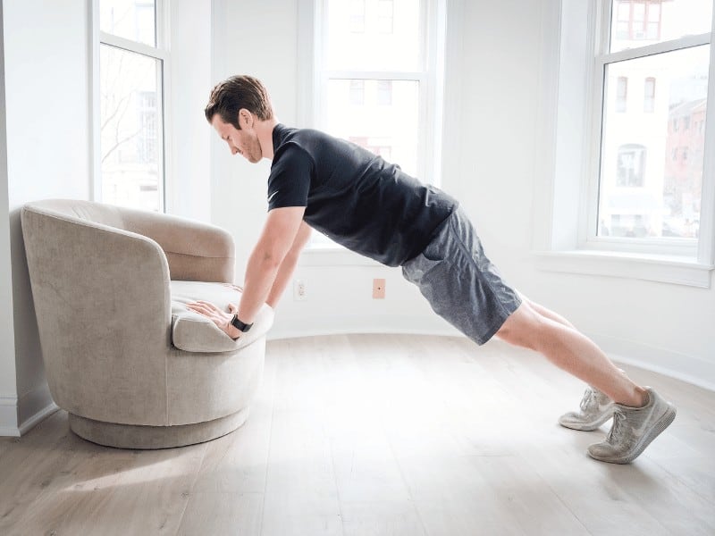 Elevated Push Up Exercise Using Chair