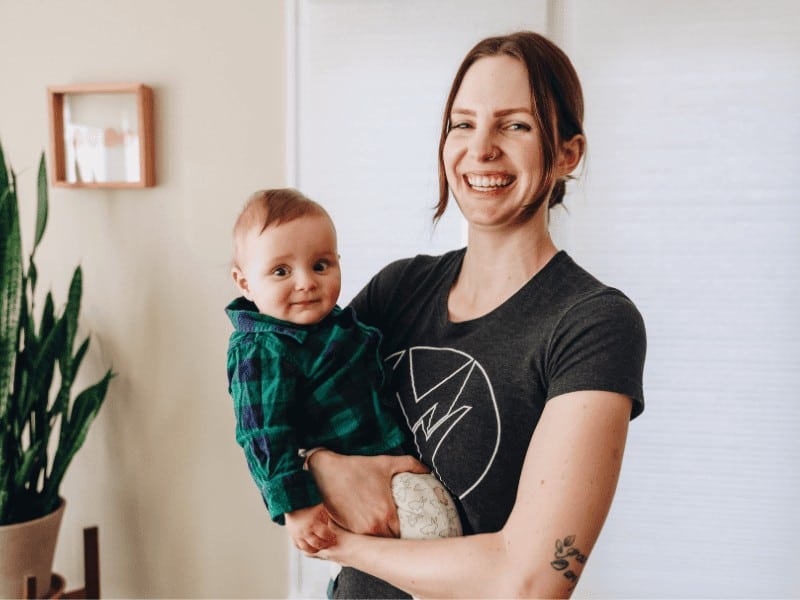 woman holding a baby