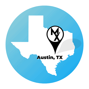Map of Texas showing MovementX at home physical therapy in Austin location
