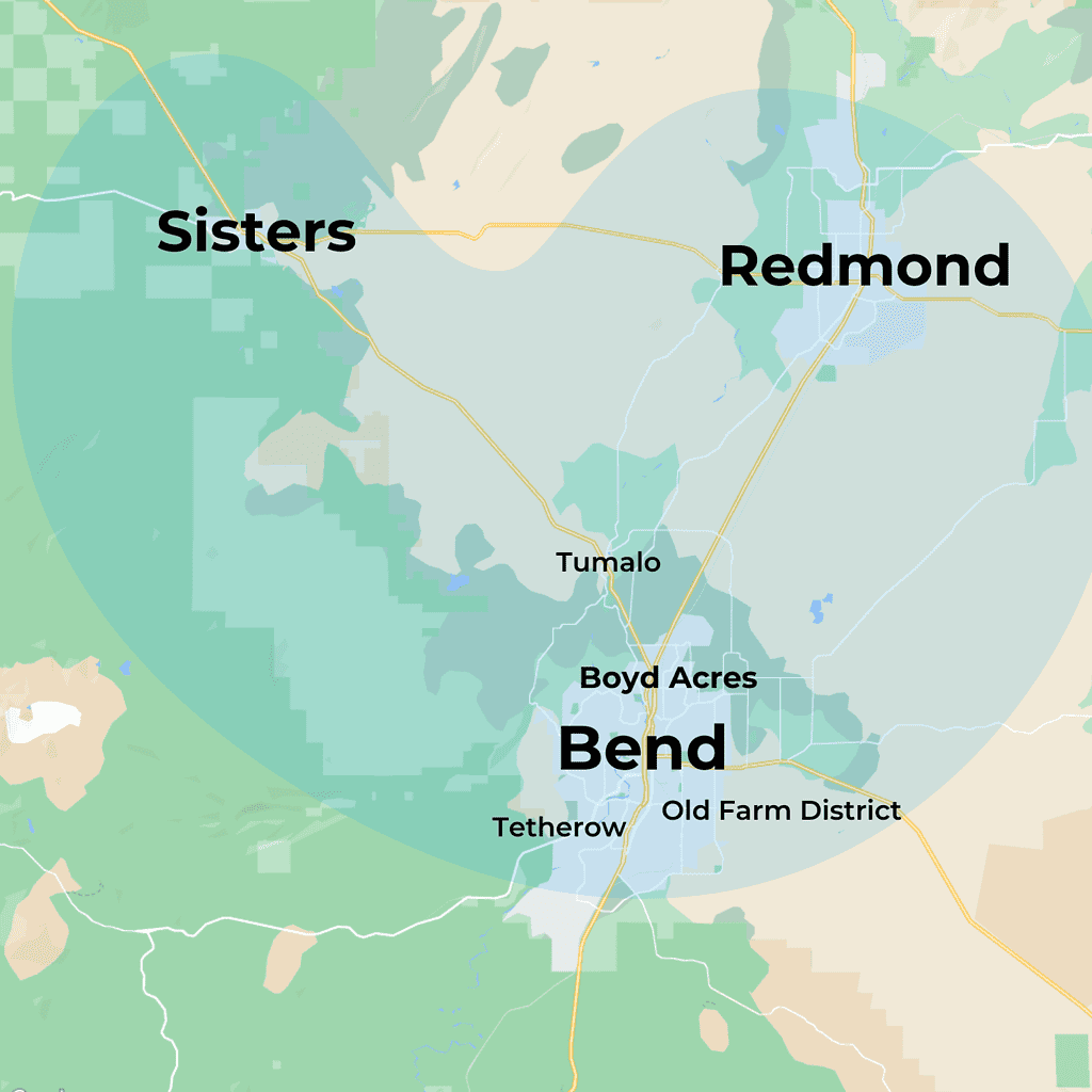 MovementX physical therapy service coverage location map in bend Oregon