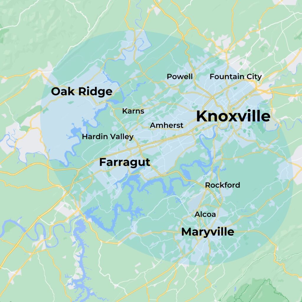 MovementX physical therapy in knoxville tennessee location services coverage map
