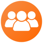 orange icon showing a team