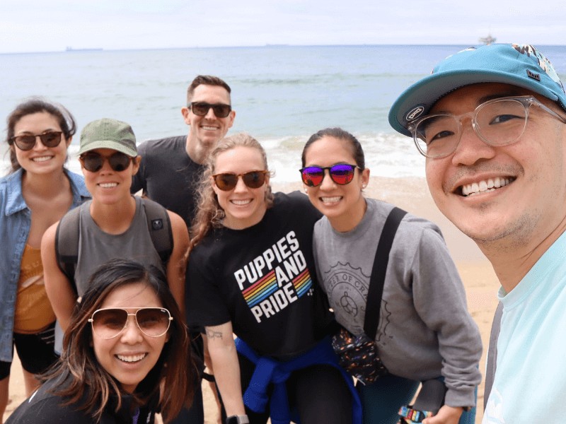 A subset of the MovementX Orange County, California providers enjoying a day at the beach on the weekend.