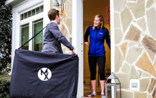 a movementx physical therapist performing an in home physical therapy session in virginia