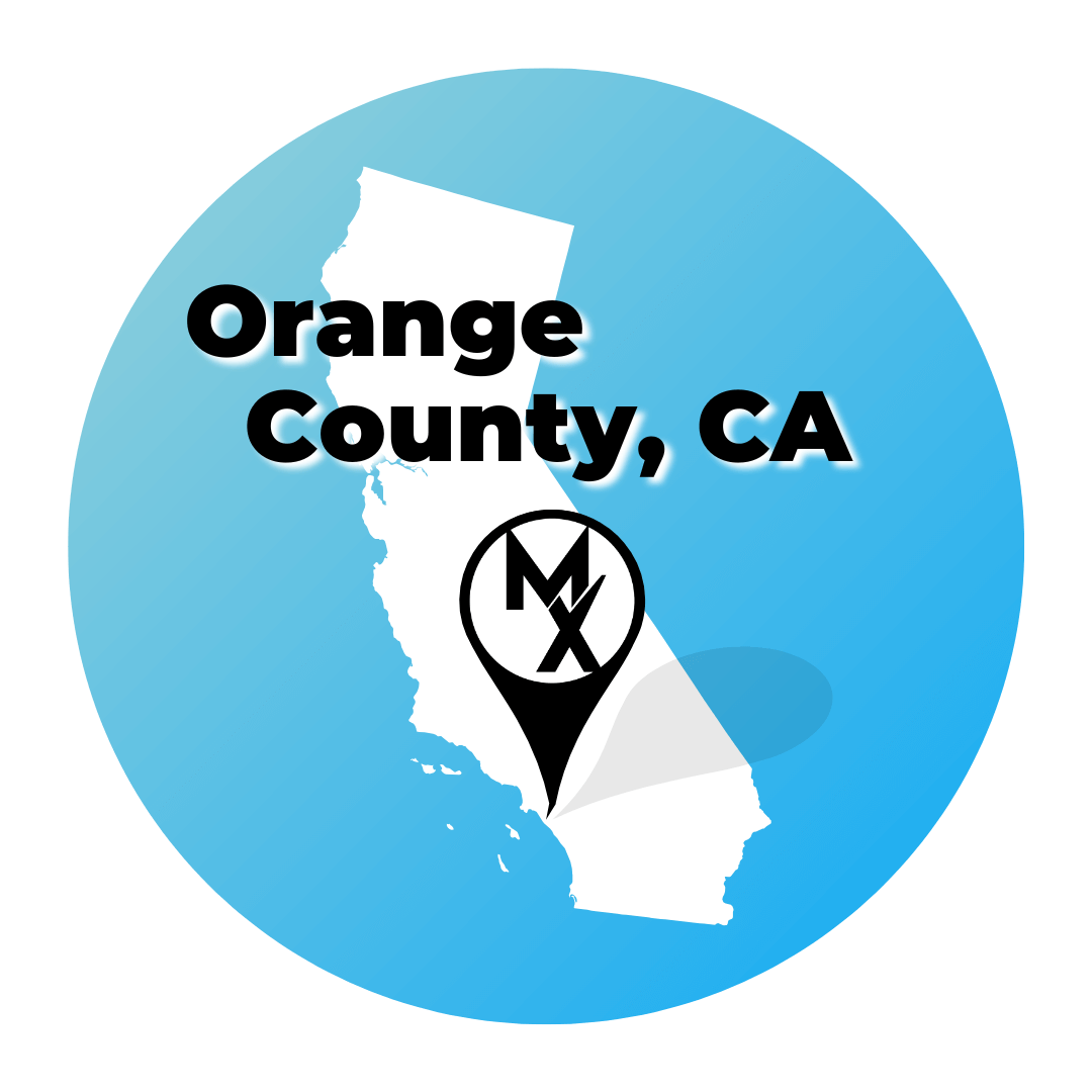 Map of MovementX Physical Therapy Jobs in Orange County California