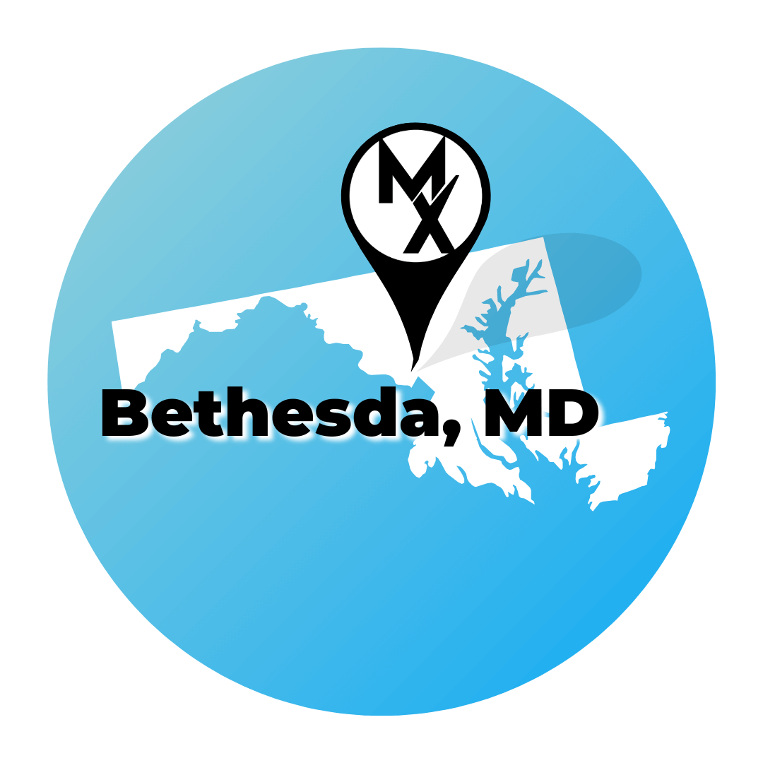 Map of MovementX Physical Therapy Jobs in Bethesda Maryland