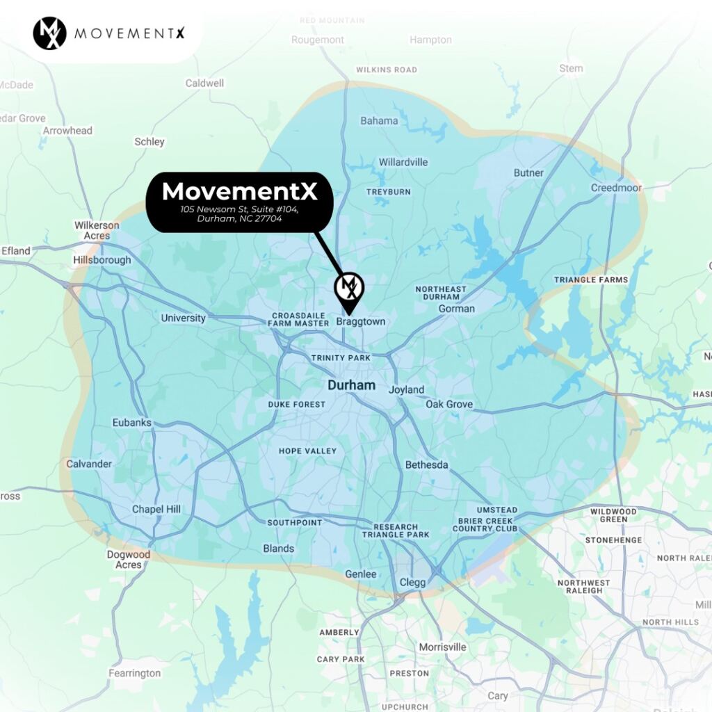 Durham map of MovementX physical therapy in Durham North Carolina (1) Durham map of MovementX physical therapy in Durham North Carolina