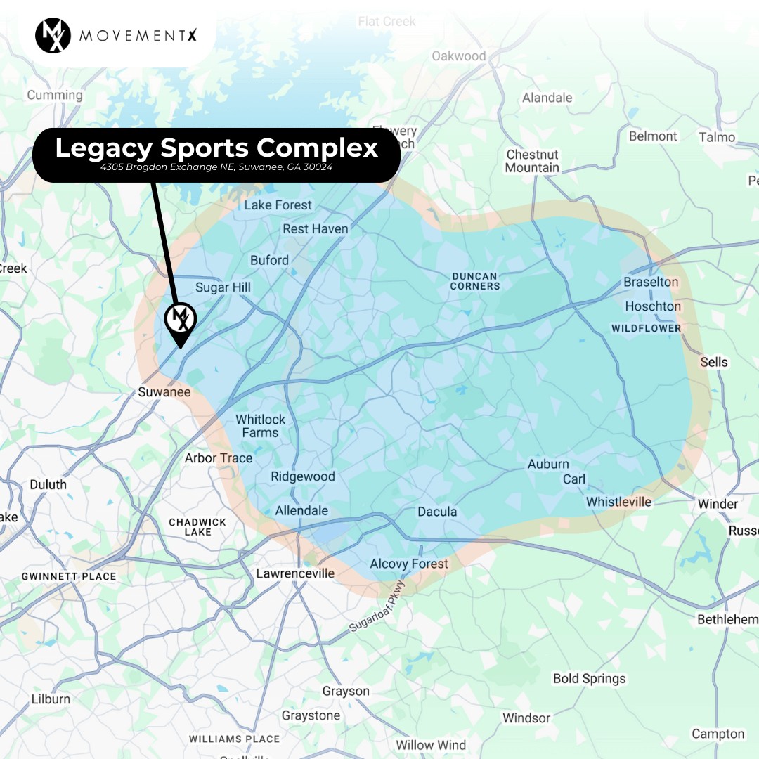 coverage map of MovementX physical therapy in Georgia