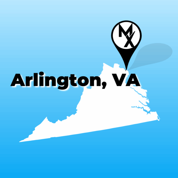 Map showing available PT jobs in Arlington Virginia