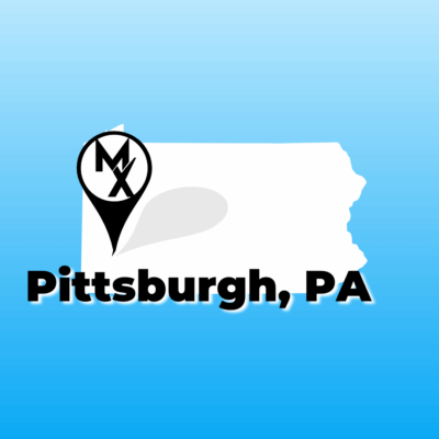 Map showing available PT jobs in Pittsburgh Pennsylvania