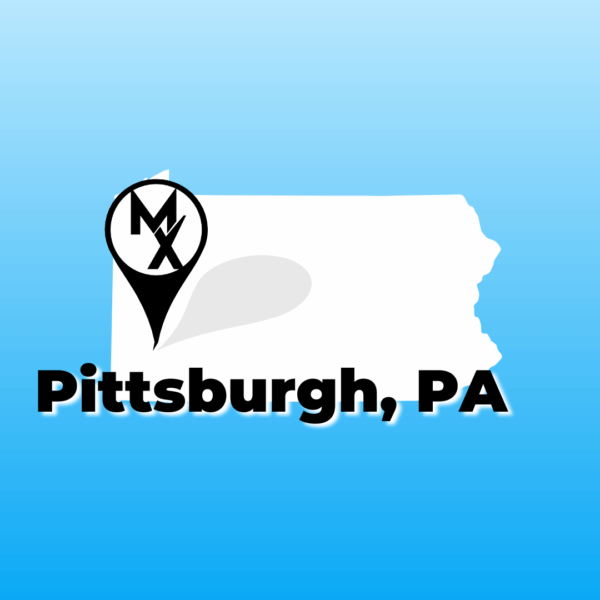 Map showing available PT jobs in Pittsburgh Pennsylvania