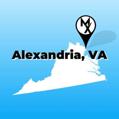Map showing available PT jobs in alexandria virginia