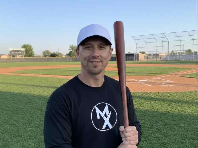 Kris Porter, PT, DPT holding a baseball bat on a baseball field in Northern Virginia