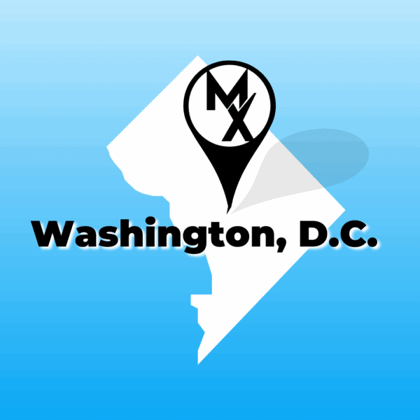 Map showing available PT jobs in washington dc