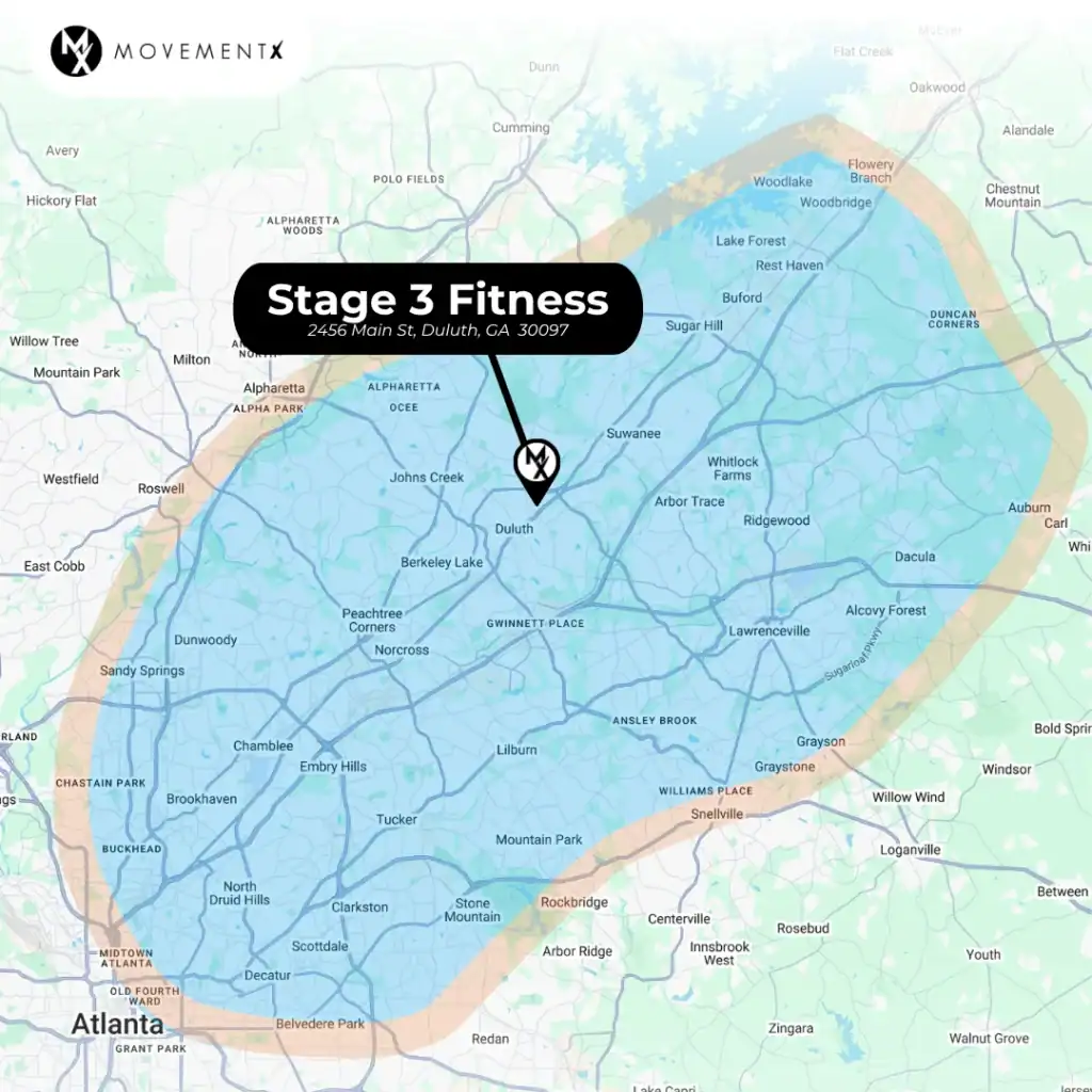 Coverage map of MovementX physical therapy in Georgia (5) (1) Coverage map of MovementX physical therapy in Georgia