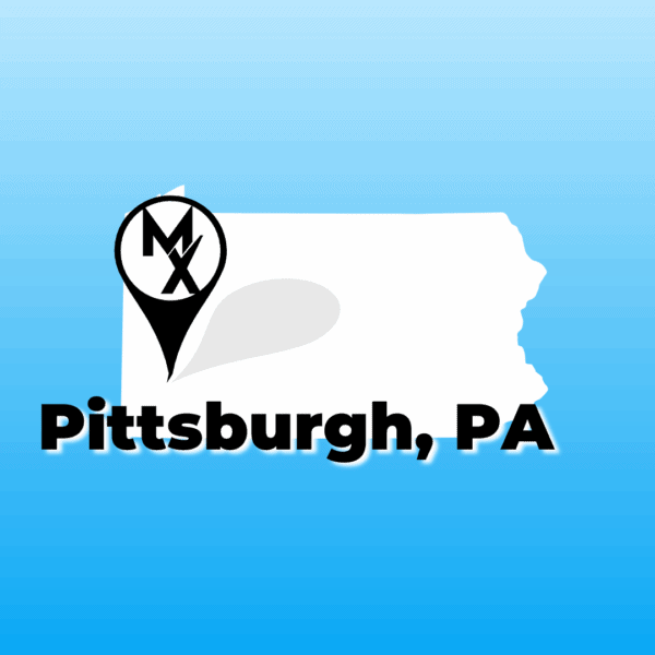 Map showing available PT jobs in Pittsburgh Pennsylvania