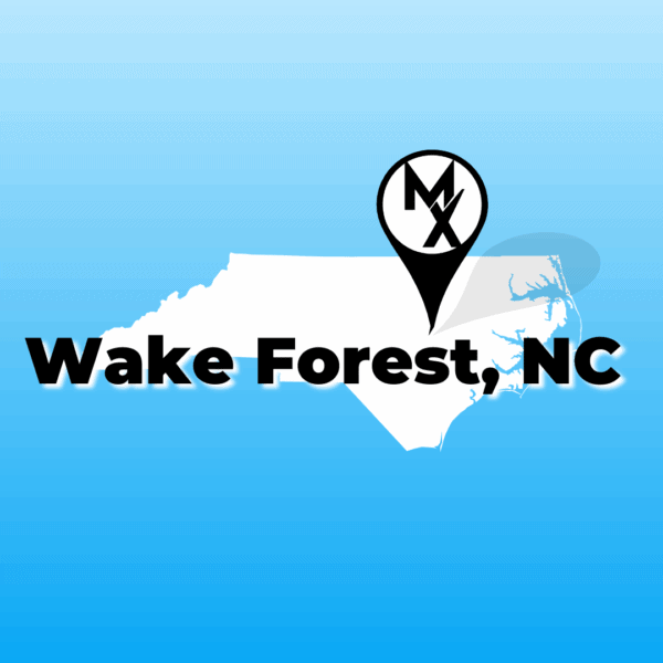 Map showing available PT jobs in wake forest north carolina
