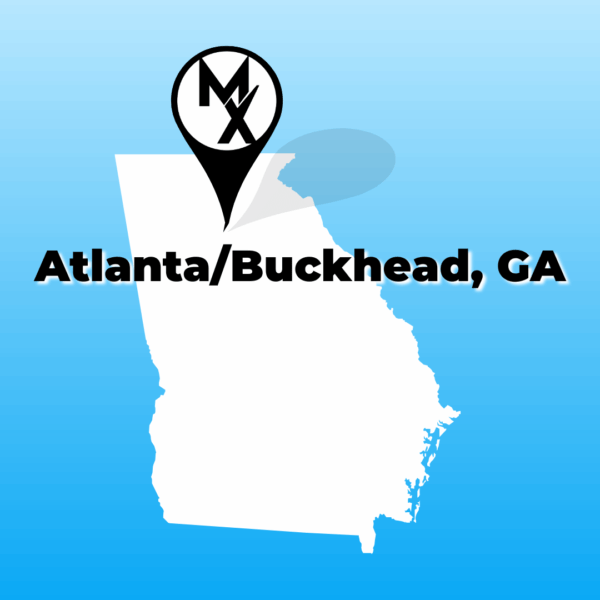 Map showing available PT jobs in Atlanta Buckhead Georgia